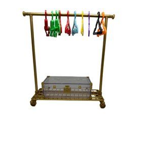 MGA Rainbow High Doll House Rolling Clothes Rack, Hangers, Trunk Lot